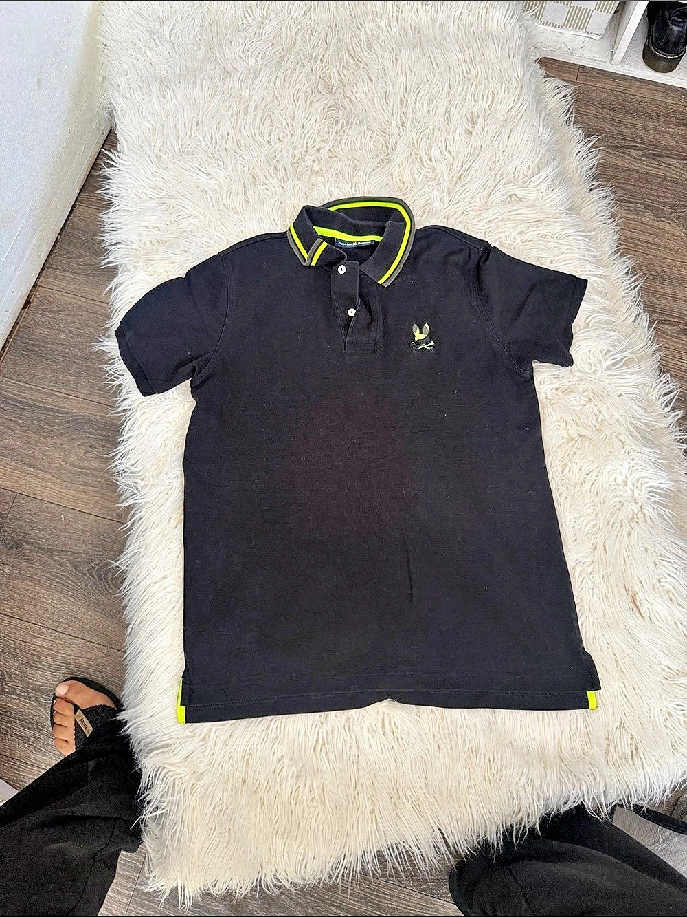 Psycho Bunny Men's Black Pima Cotton Polo